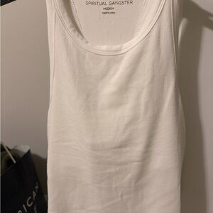 NWT Spiritual Gangster White Ribbed Scoop Neck Crop Tank